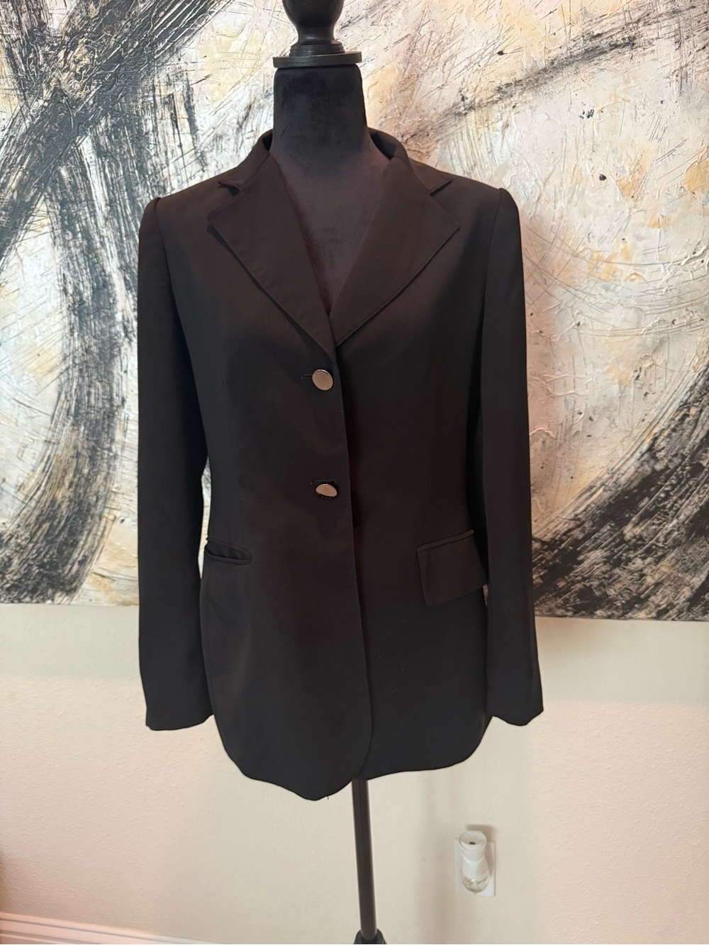 Anne Klein Black Single-Breasted Blazer with Black Trousers